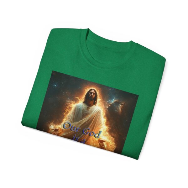 Our majestic "Our God is a Consuming Fire" Inspirational Christian Unisex Cotton T-Shirt, Faith Spiritual Apparel, Gift for Christians - Image 32