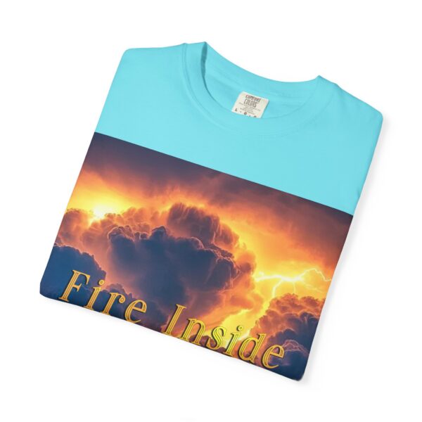 Garment-Dyed Unisex T-Shirt, with our 'Storm Light' "Fire Inside" design! Summer Casual Wear, Relaxed Style Inspirational Tropical Storms - Image 31