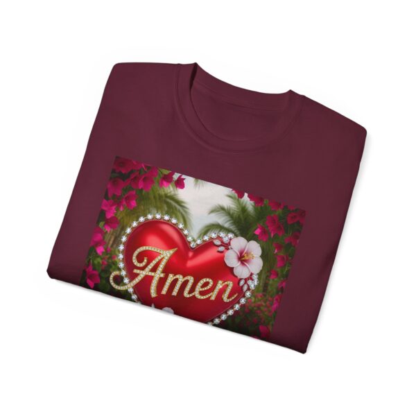 Our "Amen" Inspirational 'Solid Red Heart' Design Vintage Christian Faith Apparel Unisex Cotton T-Shirt, Thoughtful Quote, Philippians 4:8 - Image 21
