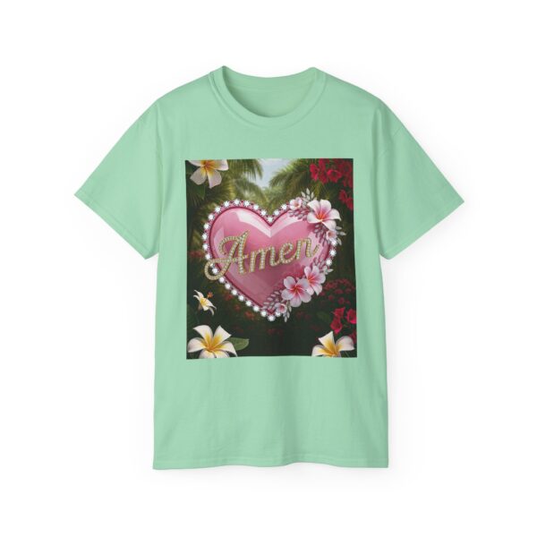 Our "Amen" Inspirational 'Solid Pink Heart' Design Vintage Christian Faith Apparel Unisex Cotton T-Shirt, Thoughtful Quote, Philippians 4:8 - Image 30