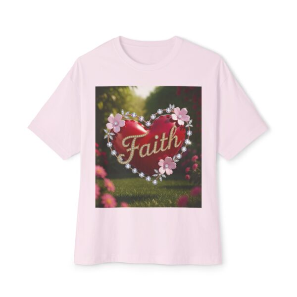 Our "FAITH" Inspirational Bible 'Flower-Garden' Christian Unisex Tee, Oversized Shirt, Boxy Top, Spiritual Tshirt, Gift for Christians