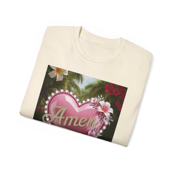 Our "Amen" Inspirational 'Solid Pink Heart' Design Vintage Christian Faith Apparel Unisex Cotton T-Shirt, Thoughtful Quote, Philippians 4:8 - Image 25