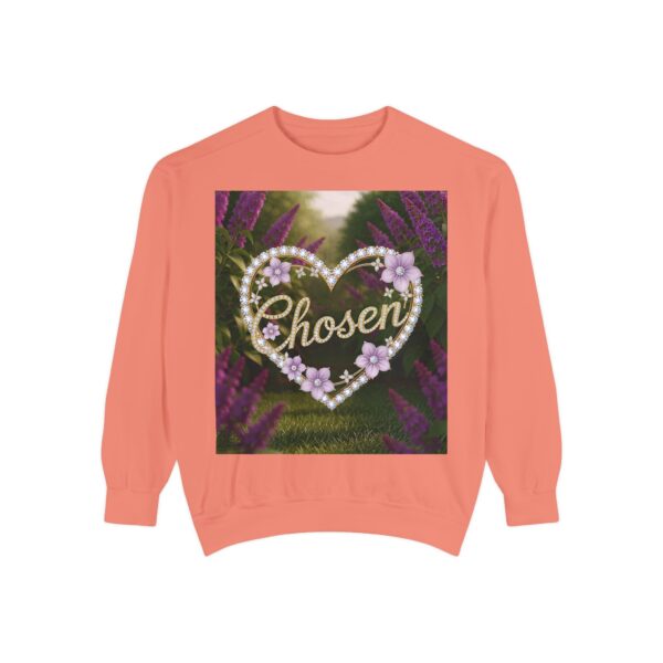 Sweatshirt Unisex Inspirational "Chosen" 'Diamond Ring Heart' Christian Apparel, Faith-Based Comfort, Jumper, Gift for Believers - Image 5