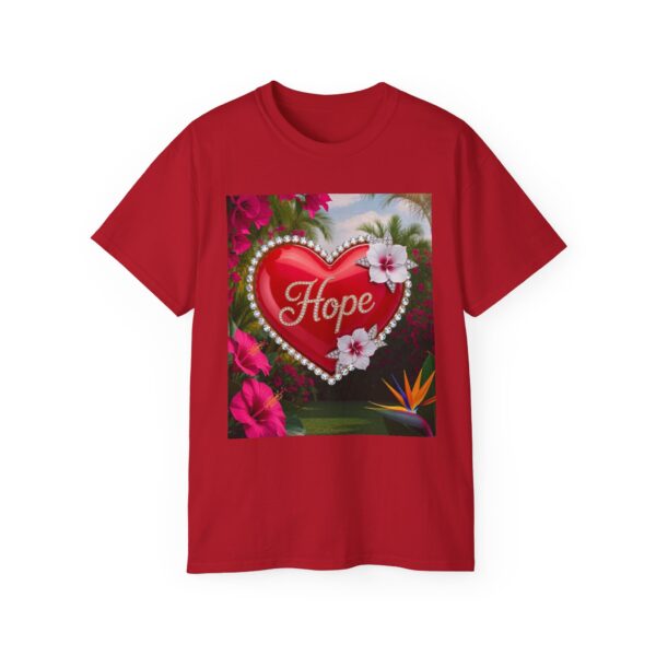 Our "HOPE" Inspirational 'Solid Red Heart' Design Vintage Christian Faith Apparel Unisex Cotton T-Shirt Thoughtful Quote, Philippians 4:8 - Image 58