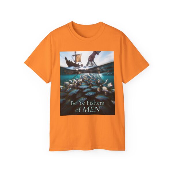 Our "Be ye fishers of MEN" Inspirational Christian Unisex Cotton T-Shirt, Faith Spiritual Apparel, Love Gift - Image 13