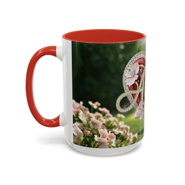 Our "Amen" Inspirational 'Elaborate Red Flowers Heart' design Accent Coffee Mug, Perfect for Wedding Gifts, Love & Faith Decor, Philippians 4:8 - Image 31