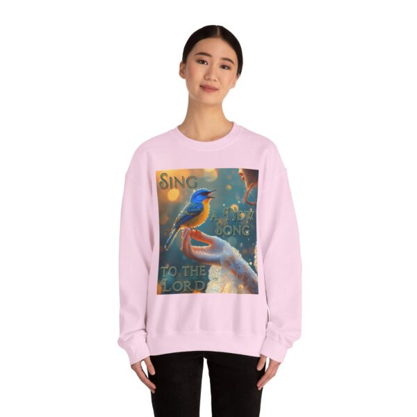 Crewneck Lightweight Sweatshirt with our 'Song Bird' "Sing a New Song" design-Vintage Christian Inspirational Faith Apparel Gospel Sweatshirt Unisex - Image 20