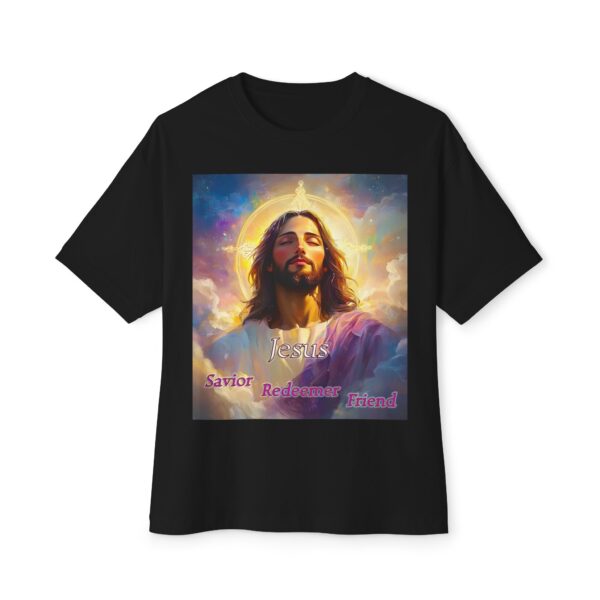 Jesus! Savior Redeemer Friend, Inspirational Christian Unisex Tee, Oversized Shirt, Boxy Top, Spiritual Tshirt, Gift for Christians - Image 13