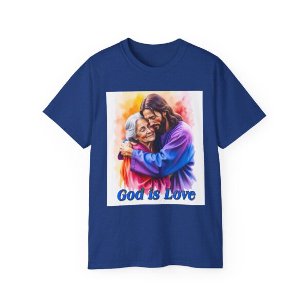 Our "God is Love" series with Jesus hugging Grandmother, Inspirational Christian Unisex Cotton T-Shirt, Faith Spiritual Apparel, Love Gift - Image 38