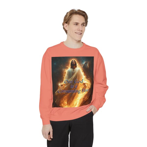 Sweatshirt Unisex Inspirational-Our Majestic "Our God is a Consuming Fire" Design - Faith Apparel, Unisex Top, Religious Gift, Comfort Wear, Church Event Style - Image 9
