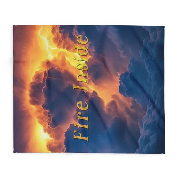 Our "Fire Inside" 'storm lights' Arctic Fleece Blanket, Cozy Throw for Warmth, Home Decor, Gift for Her, Unique Cozy Gift, Inspirational Blanket - Image 10