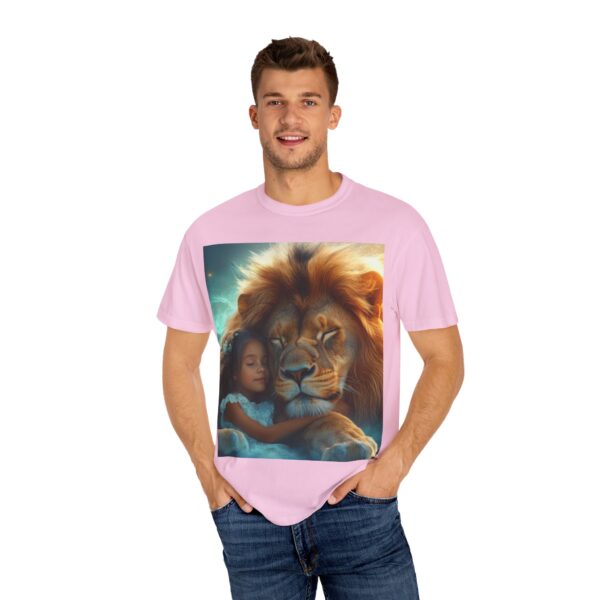 Garment-Dyed Unisex T-Shirt, "Lucy and Lion" Graphic Design Tee, Summer Casual Wear, Relaxed Style - Image 48