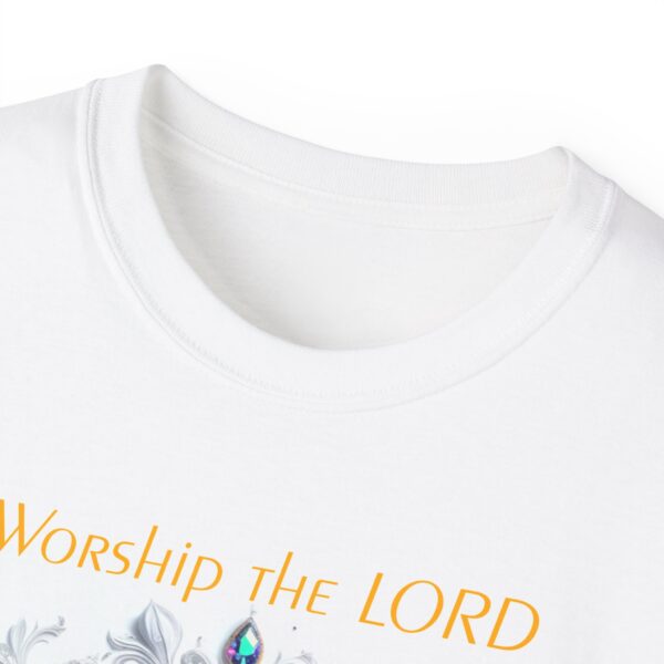 Our inspirational "Worship the Lord in the Beauty of Holiness" Christian Unisex Cotton T-Shirt, Faith Apparel, Love Gift, Gospel Fashion - Image 3