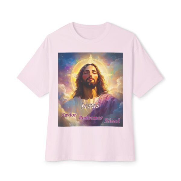 Jesus! Savior Redeemer Friend, Inspirational Christian Unisex Tee, Oversized Shirt, Boxy Top, Spiritual Tshirt, Gift for Christians - Image 9