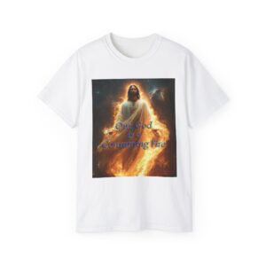 Our majestic "Our God is a Consuming Fire" Inspirational Christian Unisex Cotton T-Shirt, Faith Spiritual Apparel, Gift for Christians