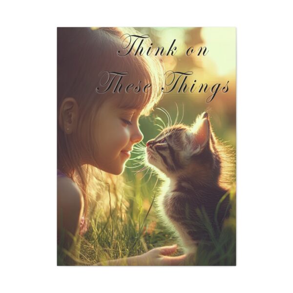 Inspirational matte Canvas Wall Art, with our 'Kitten Kisses' "Think on these things" design Christian Home Decor, Uplifting Faith-Based Art - Image 13