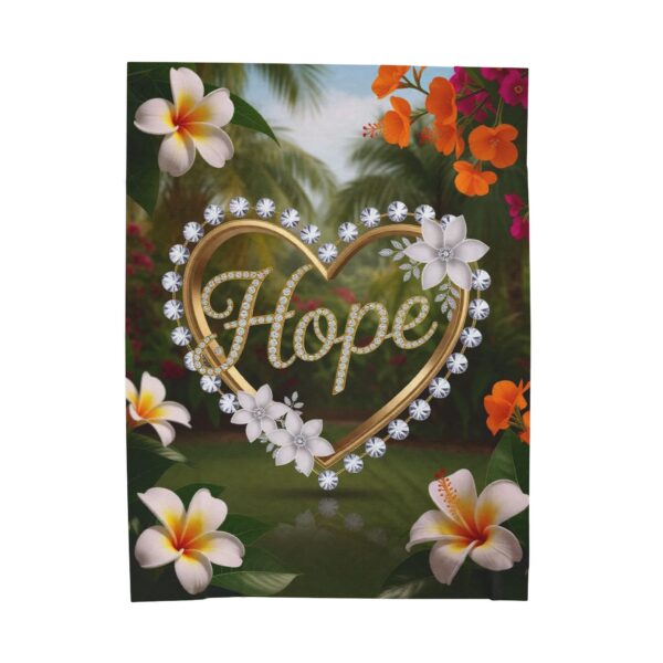 Our Beautiful "HOPE" Inspirational 'Diamond Ring Design' Velveteen Plush Throw Blanket - A Cozy Gift for Anniversary, Home Faith Decor Bedding - Image 2