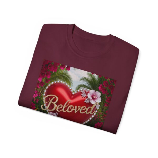 Our "Beloved" Inspirational 'Solid Red Heart' Design Vintage Christian Faith Apparel Unisex Cotton T-Shirt Thoughtful Quote, Philippians 4:8 - Image 16