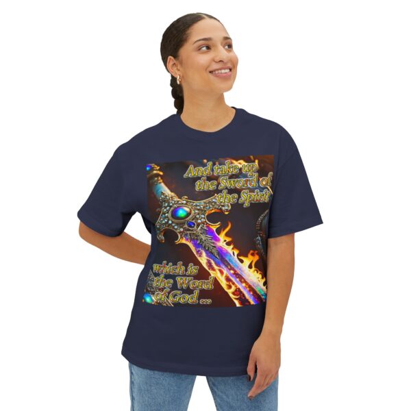 Our "Sword of the Spirit" Inspirational Bible Verse Christian Unisex Tee Religious Oversized Shirt, Boxy Top, Spiritual, Gift for Christians - Image 35