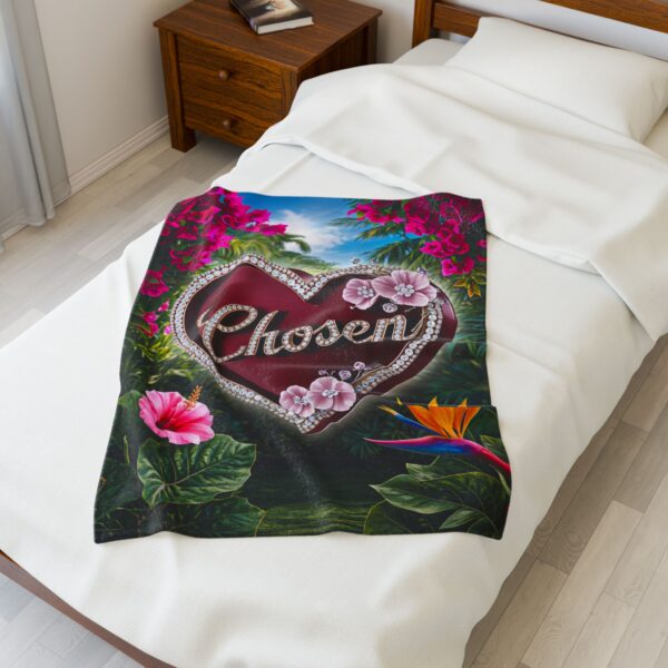 Our Beautiful "Chosen" 'Solid Red Heart' Inspirational Velveteen Plush Throw Blanket A Cozy Gift for Anniversary, Wedding Faith Home Decor Bedding - Image 11