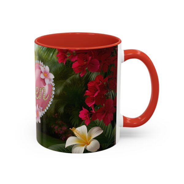 Our "Amen" Inspirational 'Solid Pink Heart' design Accent Coffee Mug, Perfect for Wedding Gifts, Love & Faith Decor, Philippians 4:8 - Image 14