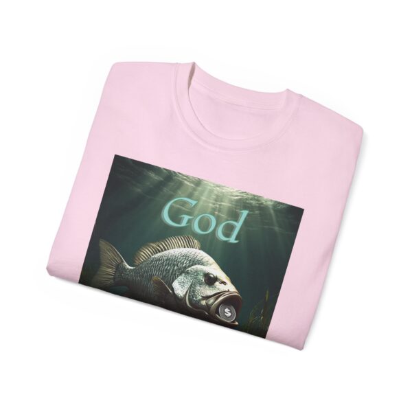 Our "God WILL Provide" design with a Fish with a Coin in its mouth Inspirational Christian Unisex Cotton T-Shirt, Faith Spiritual Apparel - Image 52