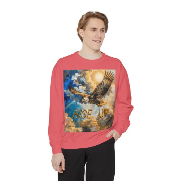 Sweatshirt Unisex Inspirational-with our "RISE UP" 'soaring eagle' design with Isaiah 40:31! Faith Apparel Gospel Fashion Jumper, Pullover - Image 42