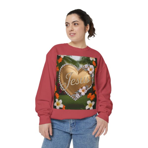Sweatshirt Unisex with our Inspirational "Jesus" 'Diamond Ring-Solid Gold Heart' Design! Faith Apparel Gospel Fashion - Image 10