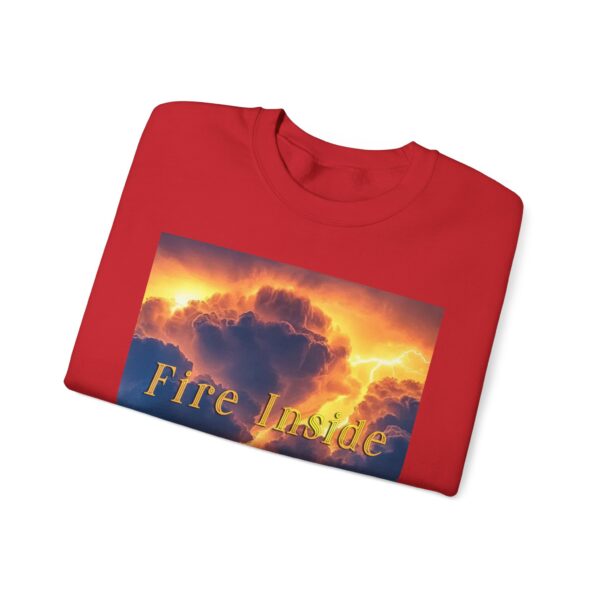 Crewneck Sweatshirt with our 'Storm Light' "Fire Inside" design! Beauty of Creation Tropical Storm Inspirational Sweatshirt Unisex - Image 57