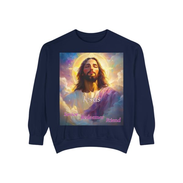 Sweatshirt Unisex our inspirational 'Jesus: Savior, Redeemer, Friend' design! Faith Apparel Gospel Fashion Jumper, Pullover - Image 36