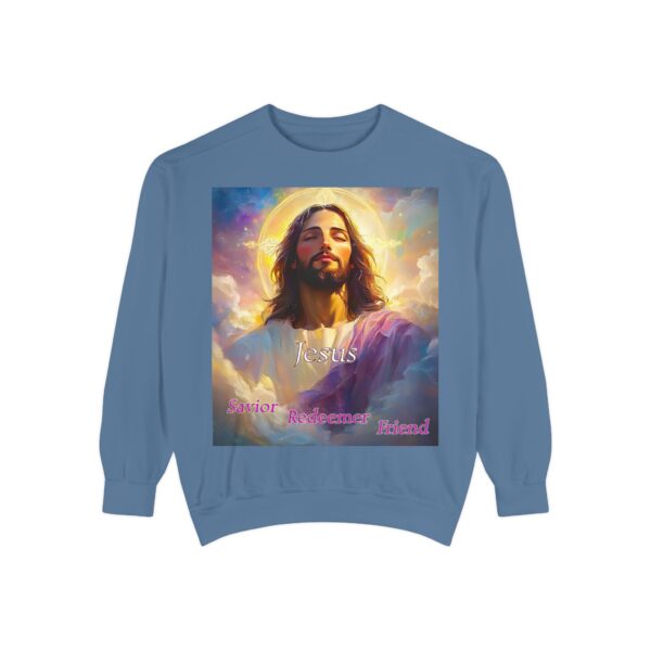 Sweatshirt Unisex our inspirational 'Jesus: Savior, Redeemer, Friend' design! Faith Apparel Gospel Fashion Jumper, Pullover - Image 2
