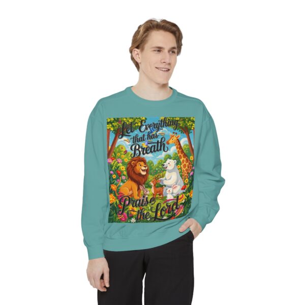 Sweatshirt Unisex with our inspirational "Let Everything that has Breath Praise the Lord!" Design! Faith Apparel Gospel Fashion Jumper, Pullover - Image 22