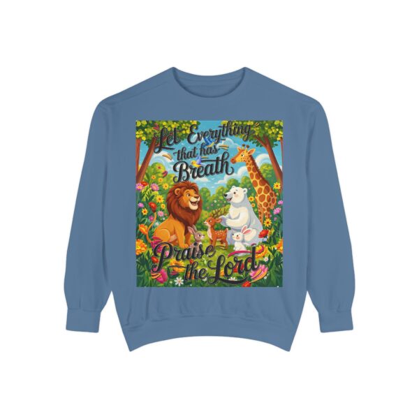 Sweatshirt Unisex with our inspirational "Let Everything that has Breath Praise the Lord!" Design! Faith Apparel Gospel Fashion Jumper, Pullover - Image 2