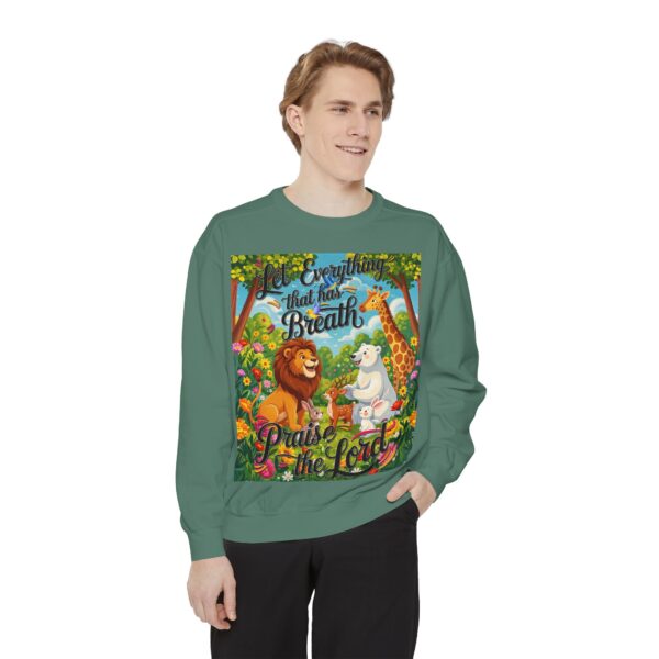 Sweatshirt Unisex with our inspirational "Let Everything that has Breath Praise the Lord!" Design! Faith Apparel Gospel Fashion Jumper, Pullover - Image 4