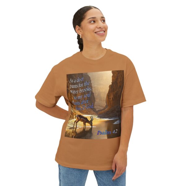 Psalm 42 Deer Panting Unisex Tee, Inspirational Israel Shirt, Oversized Box Tshirt, Religious Graphic Top, Travel Bible Verse Apparel - Image 10