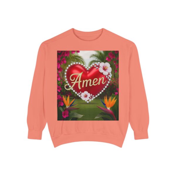 Sweatshirt Unisex Inspirational-With our beautiful "Amen" 'Solid Red Heart'- Faith Apparel, Unisex Top, Religious Gift, Comfort Wear, Church Event Style - Image 7
