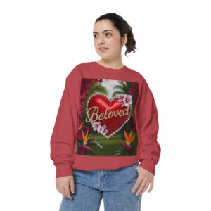 Sweatshirt Unisex Inspirational-Our "Beloved" 'Solid Red Heart' design! Christian Virtues Uplifting Faith-Based Apparel Gospel Comfort