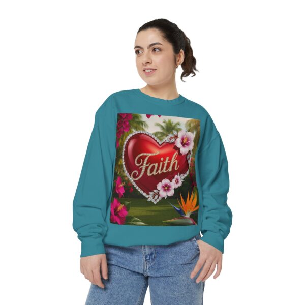 Sweatshirt Unisex Inspirational-With our "FAITH" 'Solid Red Heart' design! Beauty of Creation Tropical Beach Comfort, Jumper, Gift - Image 14