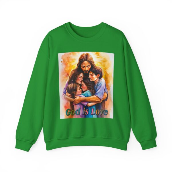 Crewneck Sweatshirt-with our "God is Love" series with Jesus hugging a young family! Inspirational Biblical Vintage Inspired Gift - Image 9