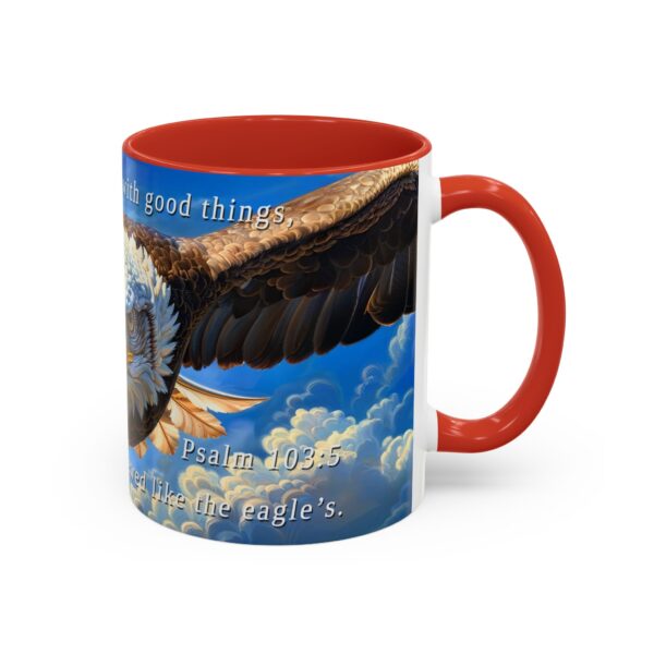 Our inspirational 'Soaring Eagle' and Psalm 103:5 'your youth is renewed like the eagles' design Ceramic Accent Coffee Mug Design is Perfect for Wedding Gifts, Inspirational Decor - Image 14