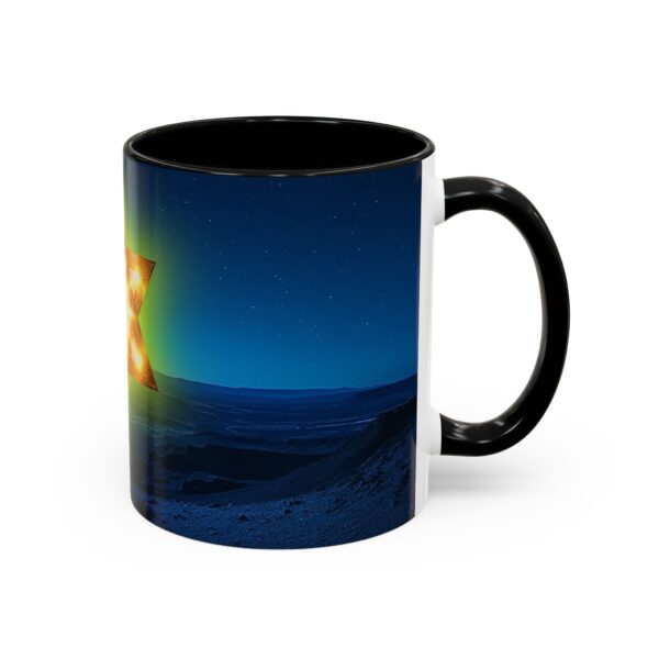 Our inspirational 'Star of David over Israel' Ceramic Accent Coffee Mug Design is Perfect for Wedding Gifts, Inspirational Decor - Image 2