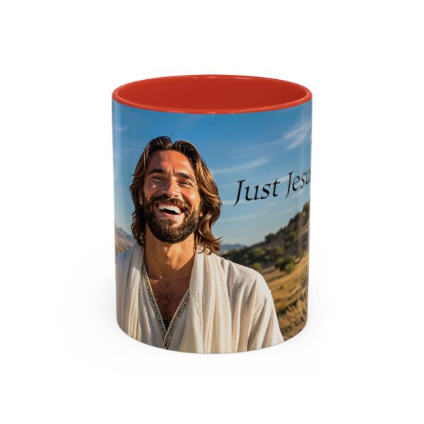 Our inspirational "Just Jesus" Ceramic Accent Coffee Mug Design is Perfect for Wedding Gifts, Inspirational Decor - Image 13