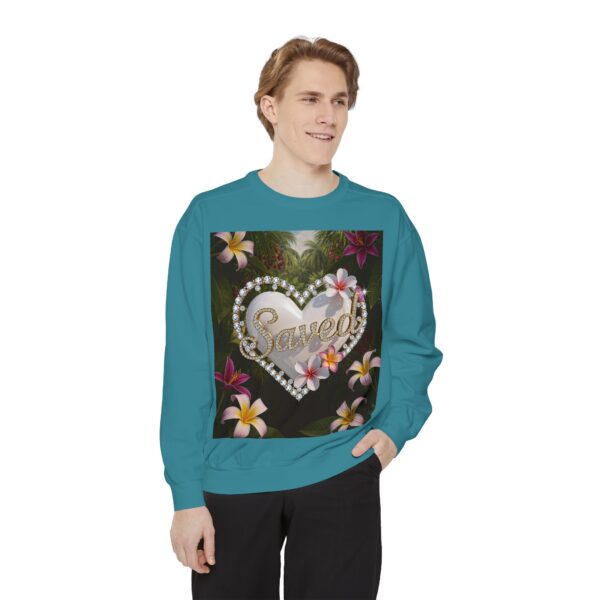 Sweatshirt Unisex with our Inspirational "Saved" 'Pure White Heart' Design! Faith Apparel Gospel Fashion Jumper, Pullover - Image 25