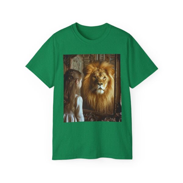 Our 'Lion in the Mirror' Inspirational Design Christian Faith Apparel Unisex Cotton T-Shirt Vintage, Lion of Judah and Aslan-Inspired Gift - Image 15