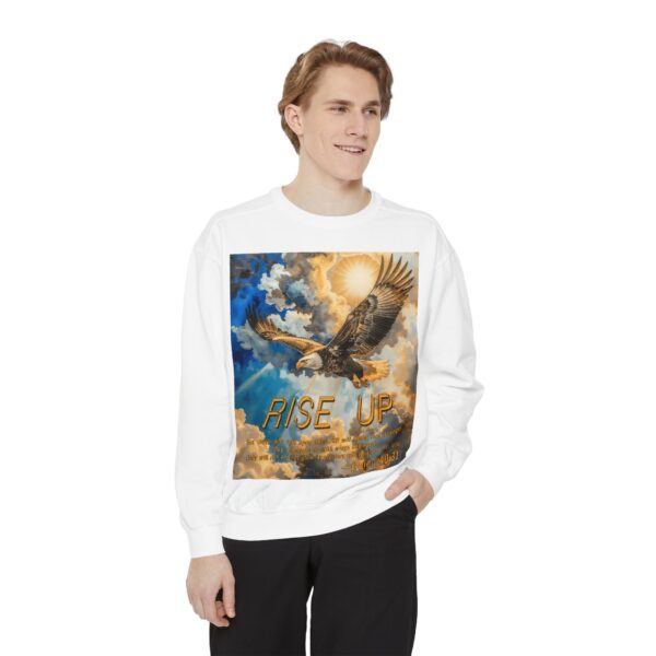 Sweatshirt Unisex Inspirational-with our "RISE UP" 'soaring eagle' design with Isaiah 40:31! Faith Apparel Gospel Fashion Jumper, Pullover - Image 9