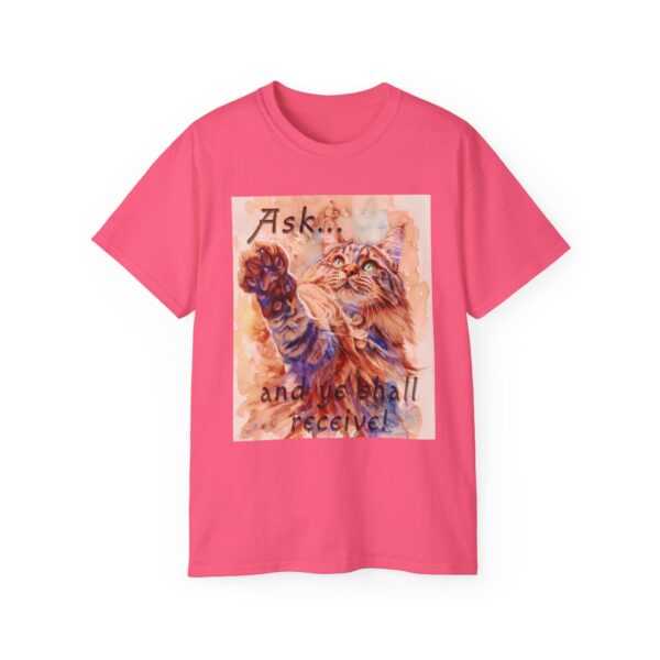 Our "Ask ...and ye shall receive" Matt 7:7 featuring a Maine Coon Cat asking for a treat! Vintage Christian Faith Apparel Unisex Cotton T-Shirt, Thoughtful Quote, Philippians 4:8 - Image 54