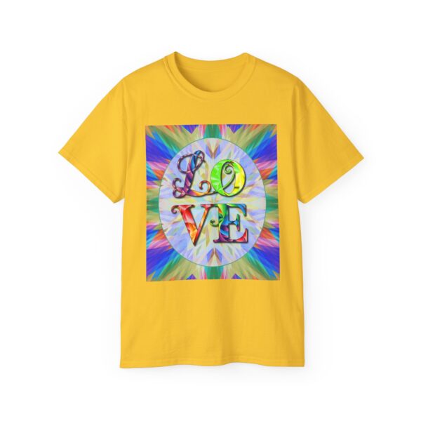 Our inspirational "Love" 'kaleidoscope' Design!! on a Christian Unisex Cotton T-Shirt, Faith Spiritual Apparel, Love Gift - Image 13