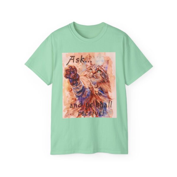 Our "Ask ...and ye shall receive" Matt 7:7 featuring a Maine Coon Cat asking for a treat! Vintage Christian Faith Apparel Unisex Cotton T-Shirt, Thoughtful Quote, Philippians 4:8 - Image 30