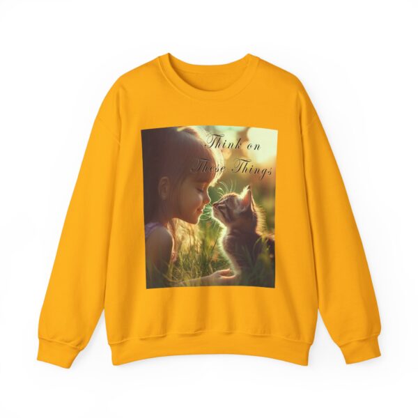 Crewneck Sweatshirt-with our 'Kitten Kisses' "Think on these things" Inspirational Vintage Christian Faith Apparel Gospel Sweatshirt Unisx Heavy - Image 13