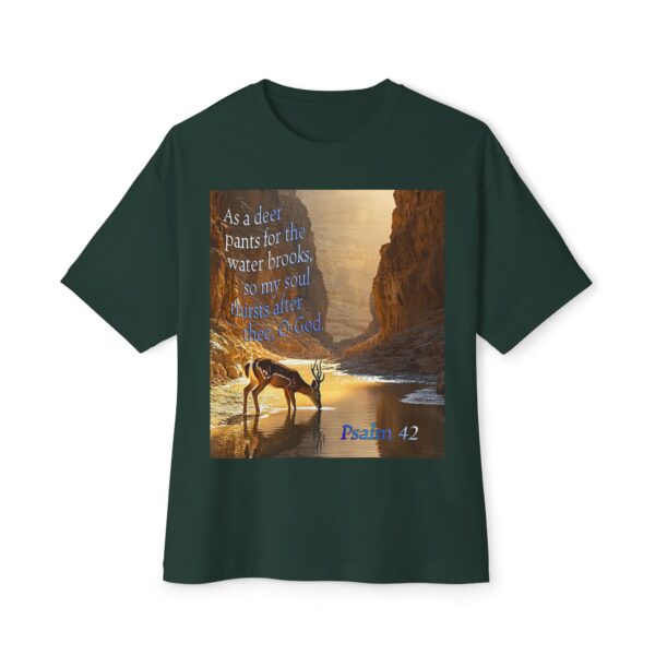 Psalm 42 Deer Panting Unisex Tee, Inspirational Israel Shirt, Oversized Box Tshirt, Religious Graphic Top, Travel Bible Verse Apparel - Image 13